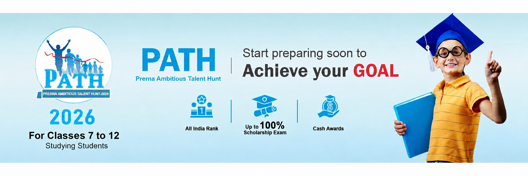 PATH 2026 scholarship exam for Classes 7 to 12 by Prerna Education