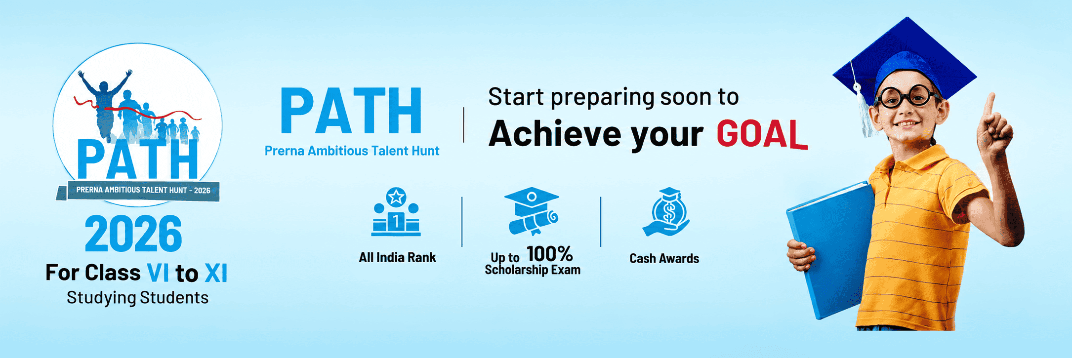 PATH 2026 scholarship exam for Classes 7 to 11 by Prerna Education